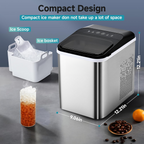 Chewable Pellet Sonic Ice Maker, 8 Mins Fast Making, 35Lbs/24H Self-Cleaning Countertop Portable Ice Machine with Scoop and Basket for Home Party RV Camping
